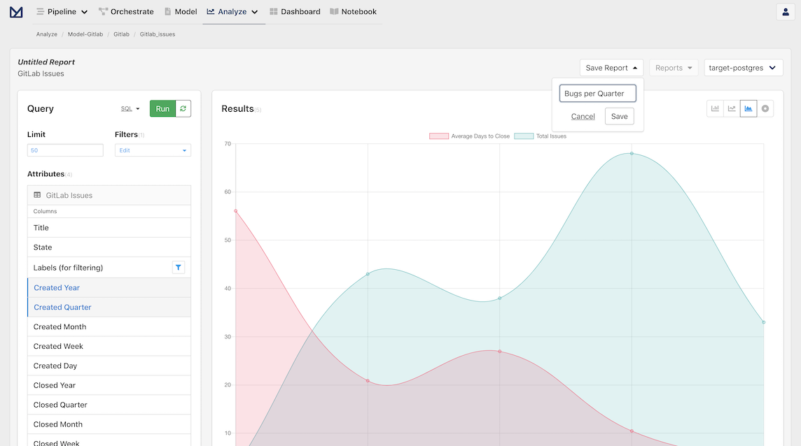 Save Report dialogue for naming the report you want to save